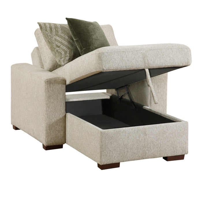 8548*2VCA (2)Convertible Chaise Lounge with Arms and Hidden Storage, Click Motion Back - 8548*2VCA