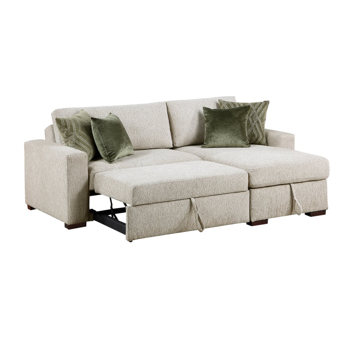 8548*3VC15ACLA (3)2-Piece Sectional with Reversible Chaise, Pull-out Bed and Hidden Storage, Click Motion Back - 8548*3VC15ACLA