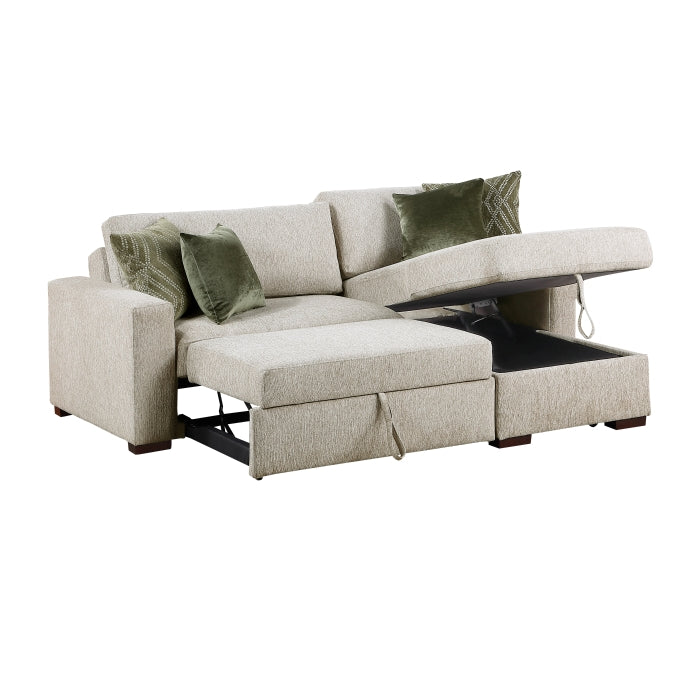 8548*3VC15ACLA (3)2-Piece Sectional with Reversible Chaise, Pull-out Bed and Hidden Storage, Click Motion Back - 8548*3VC15ACLA