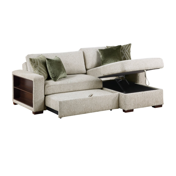 8548*3VC15ACLA2 (3)2-Piece Sectional with Reversible Chaise, Pull-out Bed and Hidden Storage, Click Motion Back - 8548*3VC15ACLA2