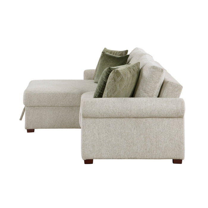 8548*3VC15ACLA4 (3)2-Piece Sectional with Reversible Chaise, Pull-out Bed and Hidden Storage, Click Motion Back - 8548*3VC15ACLA4