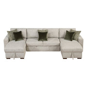 8548*42VC2ACLA (4)3-Piece Sectional with Reversible Chaises, Pull-out Bed and Hidden Storage, Click Motion Back - 8548*42VC2ACLA