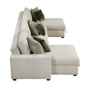 8548*42VC2ACLA (4)3-Piece Sectional with Reversible Chaises, Pull-out Bed and Hidden Storage, Click Motion Back - 8548*42VC2ACLA