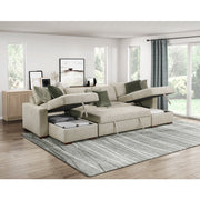 8548*42VC2ACLA (4)3-Piece Sectional with Reversible Chaises, Pull-out Bed and Hidden Storage, Click Motion Back - 8548*42VC2ACLA