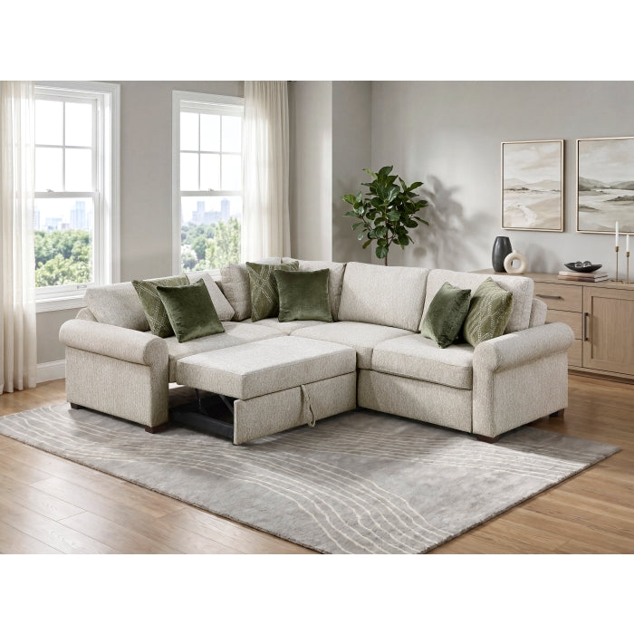 8548*4SC15ACLA4 (4)3-Piece Sectional with Pull-out Bed and Click Motion Back - 8548*4SC15ACLA4