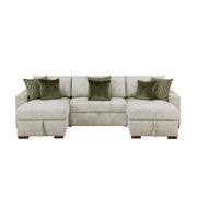 8548*4VC15ACLA (4)3-Piece Sectional with Two Reversible Chaises, Pull-out Bed, Hidden Storage, Click Motion Back and Two Track Arms - 8548*4VC15ACLA