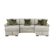8548*4VC15ACLA4 (4)3-Piece Sectional with Two Reversible Chaises, Pull-out Bed, Hidden Storage, Click Motion Back and Two Roll Arms - 8548*4VC15ACLA4