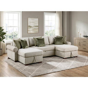 8548*4VC15ACLA4 (4)3-Piece Sectional with Two Reversible Chaises, Pull-out Bed, Hidden Storage, Click Motion Back and Two Roll Arms - 8548*4VC15ACLA4