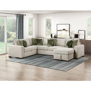 8548*5SC15ACLA (5)4-Piece Sectional with Reversible Chaise, Pull-out Bed, Hidden Storage and Click Motion Back - 8548*5SC15ACLA