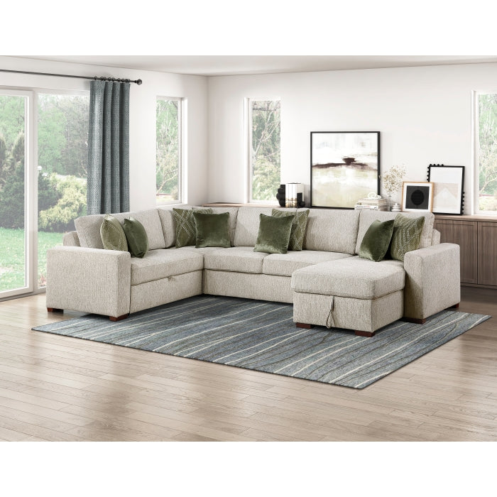8548*5SC15ACLA (5)4-Piece Sectional with Reversible Chaise, Pull-out Bed, Hidden Storage and Click Motion Back - 8548*5SC15ACLA