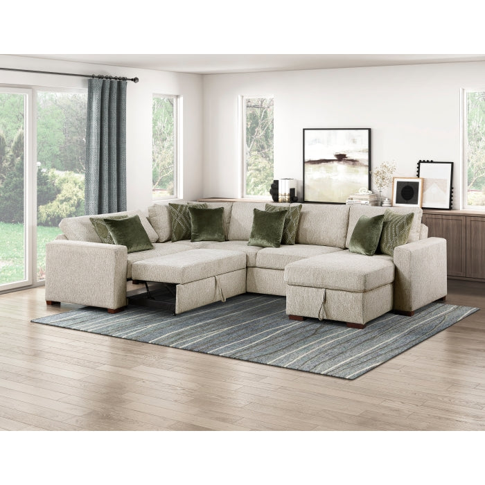 8548*5SC15ACLA (5)4-Piece Sectional with Reversible Chaise, Pull-out Bed, Hidden Storage and Click Motion Back - 8548*5SC15ACLA