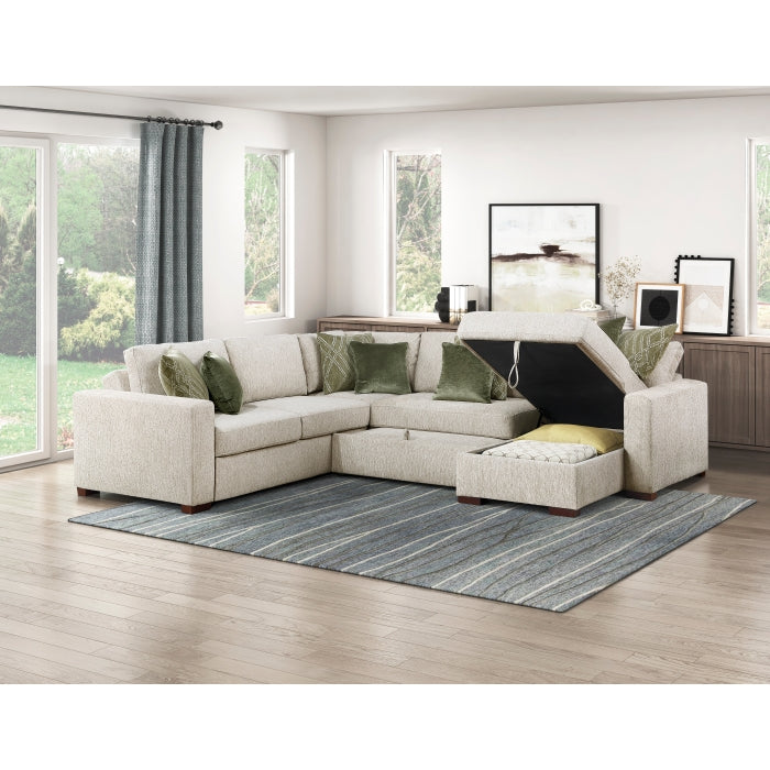 8548*5SC15ACLA (5)4-Piece Sectional with Reversible Chaise, Pull-out Bed, Hidden Storage and Click Motion Back - 8548*5SC15ACLA