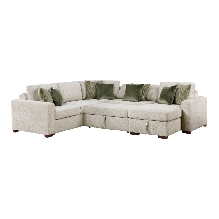 8548*5SC15ACLA (5)4-Piece Sectional with Reversible Chaise, Pull-out Bed, Hidden Storage and Click Motion Back - 8548*5SC15ACLA