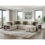 8548*5SC15ACLA2 (5)4-Piece Sectional with Reversible Chaise, Pull-out Bed, Hidden Storage and Click Motion Back - 8548*5SC15ACLA2