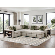 8548*5SC15ACLA2 (5)4-Piece Sectional with Reversible Chaise, Pull-out Bed, Hidden Storage and Click Motion Back - 8548*5SC15ACLA2