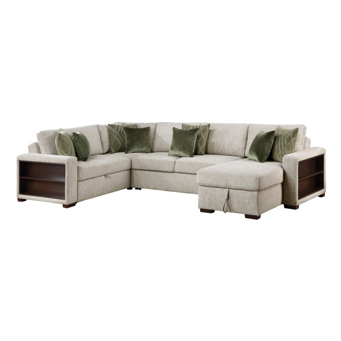 8548*5SC15ACLA2 (5)4-Piece Sectional with Reversible Chaise, Pull-out Bed, Hidden Storage and Click Motion Back - 8548*5SC15ACLA2
