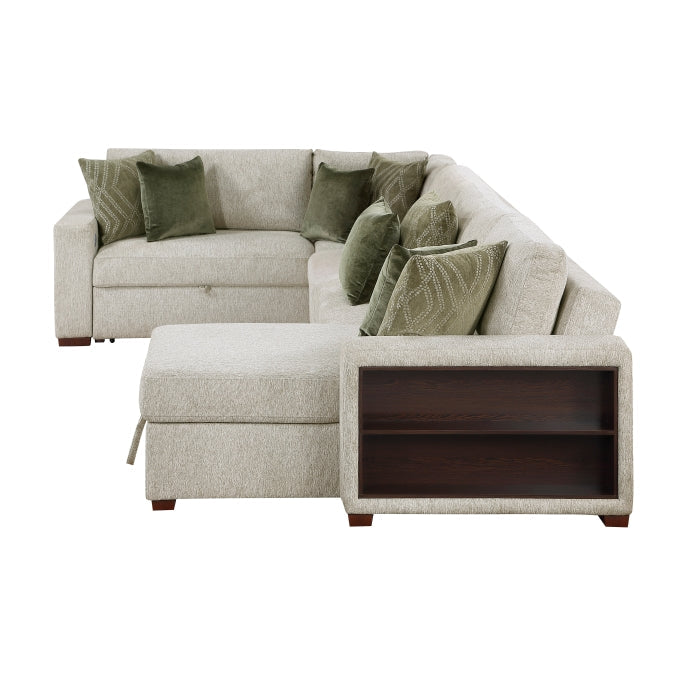 8548*5SC15ACLA2 (5)4-Piece Sectional with Reversible Chaise, Pull-out Bed, Hidden Storage and Click Motion Back - 8548*5SC15ACLA2