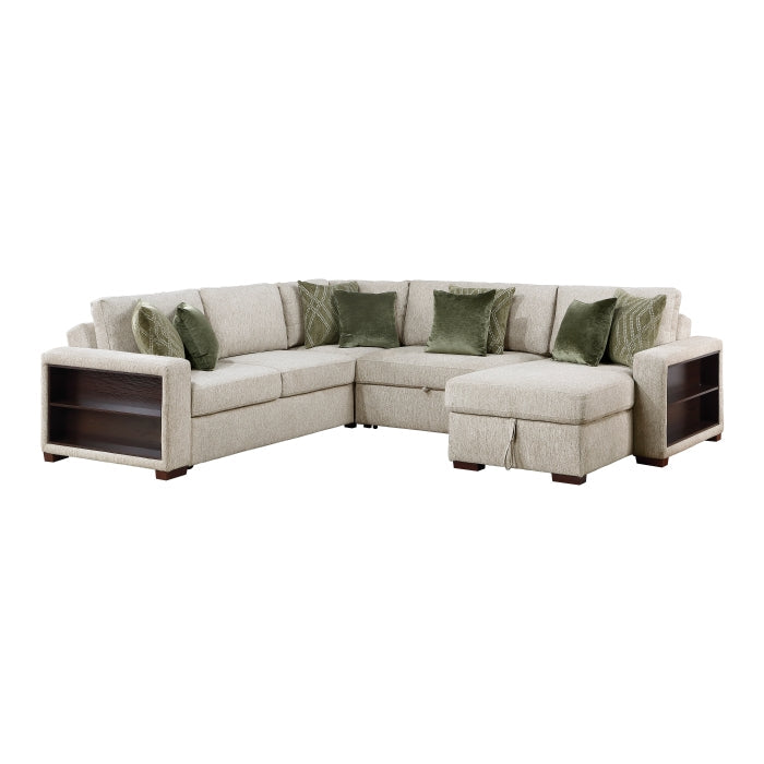 8548*5SC15ACLA2 (5)4-Piece Sectional with Reversible Chaise, Pull-out Bed, Hidden Storage and Click Motion Back - 8548*5SC15ACLA2