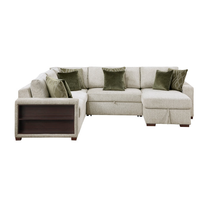 8548*5SC15ACLA2 (5)4-Piece Sectional with Reversible Chaise, Pull-out Bed, Hidden Storage and Click Motion Back - 8548*5SC15ACLA2