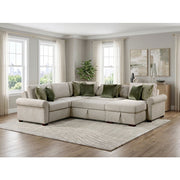 8548*5SC15ACLA4 (5)4-Piece Sectional with Reversible Chaise, Pull-out Bed, Hidden Storage and Click Motion Back - 8548*5SC15ACLA4