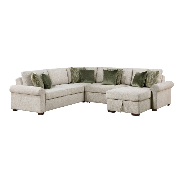 8548*5SC15ACLA4 (5)4-Piece Sectional with Reversible Chaise, Pull-out Bed, Hidden Storage and Click Motion Back - 8548*5SC15ACLA4