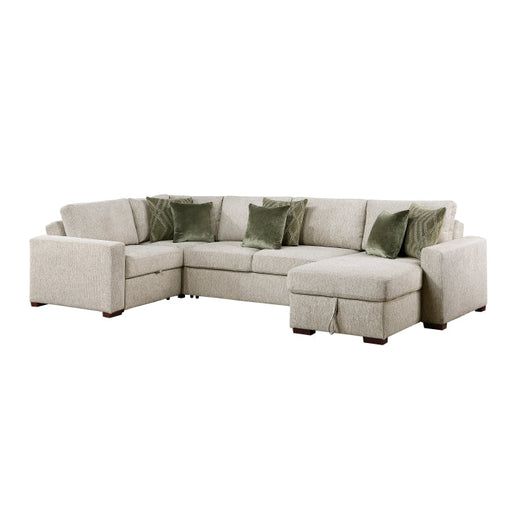 8548*5SCACCLA (5)4-Piece Sectional with Reversible Chaise, Pull-out Bed, Hidden Storage and Click Motion Back - 8548*5SCACCLA
