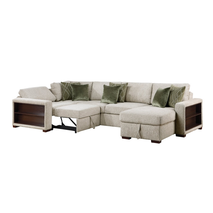 8548*5SCACCLA2 (5)4-Piece Sectional with Reversible Chaise, Pull-out Bed, Hidden Storage and Click Motion Back - 8548*5SCACCLA2