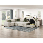 8548*6SC15ACLA (6)5-Piece Sectional with Reversible Chaise, Pull-out Bed, Hidden Storage and Click Motion Back - 8548*6SC15ACLA