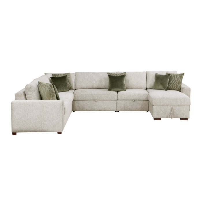 8548*6SC15ACLA (6)5-Piece Sectional with Reversible Chaise, Pull-out Bed, Hidden Storage and Click Motion Back - 8548*6SC15ACLA