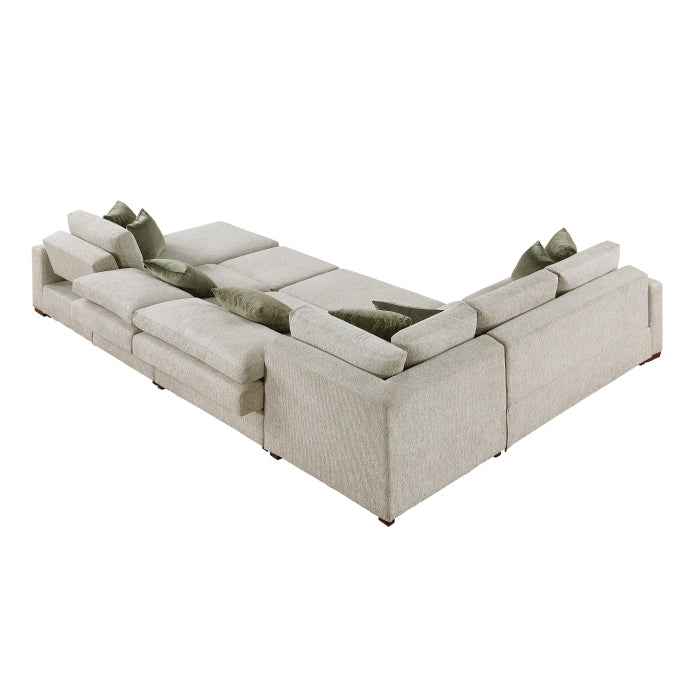 8548*6SC15ACLA (6)5-Piece Sectional with Reversible Chaise, Pull-out Bed, Hidden Storage and Click Motion Back - 8548*6SC15ACLA