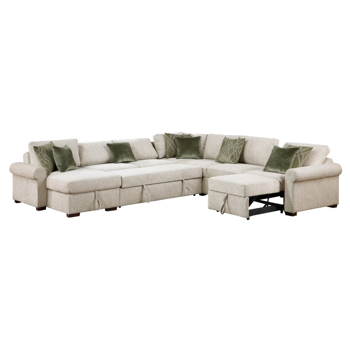 8548*6SCACCLA4 (6)5-Piece Sectional with Reversible Chaise, Pull-out Bed, Hidden Storage and Click Motion Back - 8548*6SCACCLA4