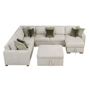 8548*6VC2ACR2ACLAOT (6)5-Piece Sectional with Reversible Chaise, Pull-out Bed and Ottoman - 8548*6VC2ACR2ACLAOT