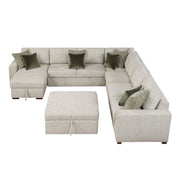 8548*7VC2ACR2ACLACAOT (7)6-Piece Sectional with Reversible Chaise, Pull-out Bed and Ottoman - 8548*7VC2ACR2ACLACAOT