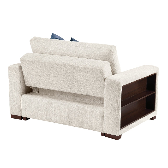 8548BE-215ACLA2* (2)Convertible Chair and Half with Pull-out Bed, Click Motion Back, Two Arms with Shelves and Charging Ports - 8548BE-215ACLA2*