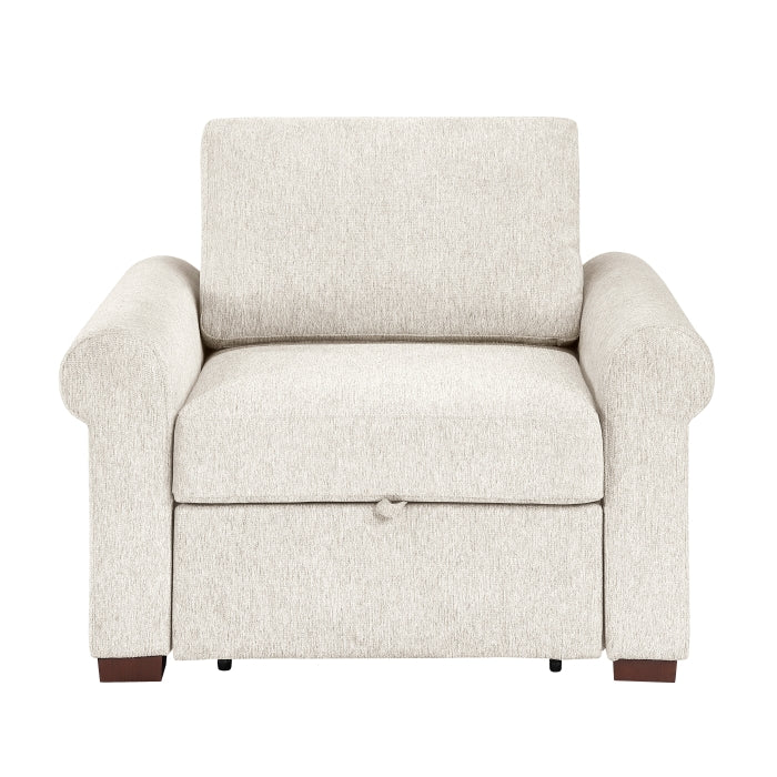 8548BE-2ACCLA4* (2)Convertible Chair with Pull-out Bed, Click Motion Back and Two Roll Arms - 8548BE-2ACCLA4*