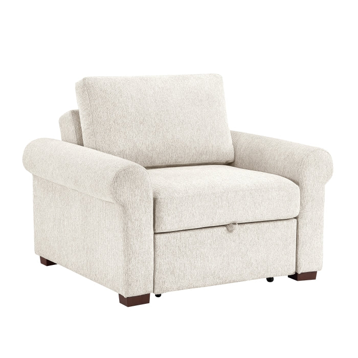 8548BE-2ACCLA4* (2)Convertible Chair with Pull-out Bed, Click Motion Back and Two Roll Arms - 8548BE-2ACCLA4*