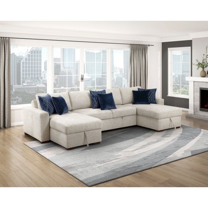 8548BE-2ACL Convertible Armless 2-Seater with Pull-out Bed and Click Motion Back - 8548BE-2ACL