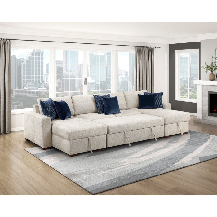 8548BE-2ACL Convertible Armless 2-Seater with Pull-out Bed and Click Motion Back - 8548BE-2ACL