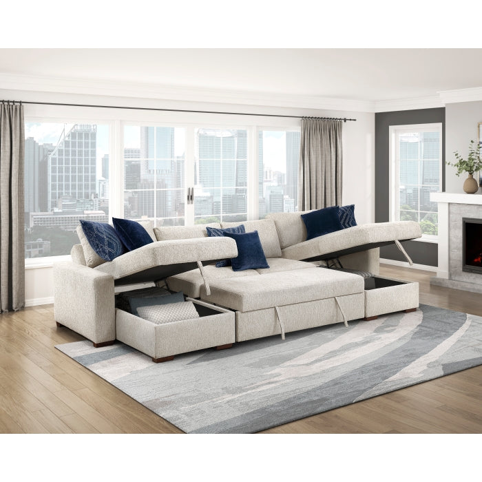 8548BE-2ACL Convertible Armless 2-Seater with Pull-out Bed and Click Motion Back - 8548BE-2ACL