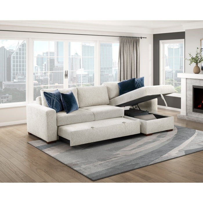 8548BE-2ACL Convertible Armless 2-Seater with Pull-out Bed and Click Motion Back - 8548BE-2ACL