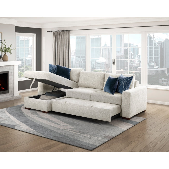 8548BE-2ACL Convertible Armless 2-Seater with Pull-out Bed and Click Motion Back - 8548BE-2ACL