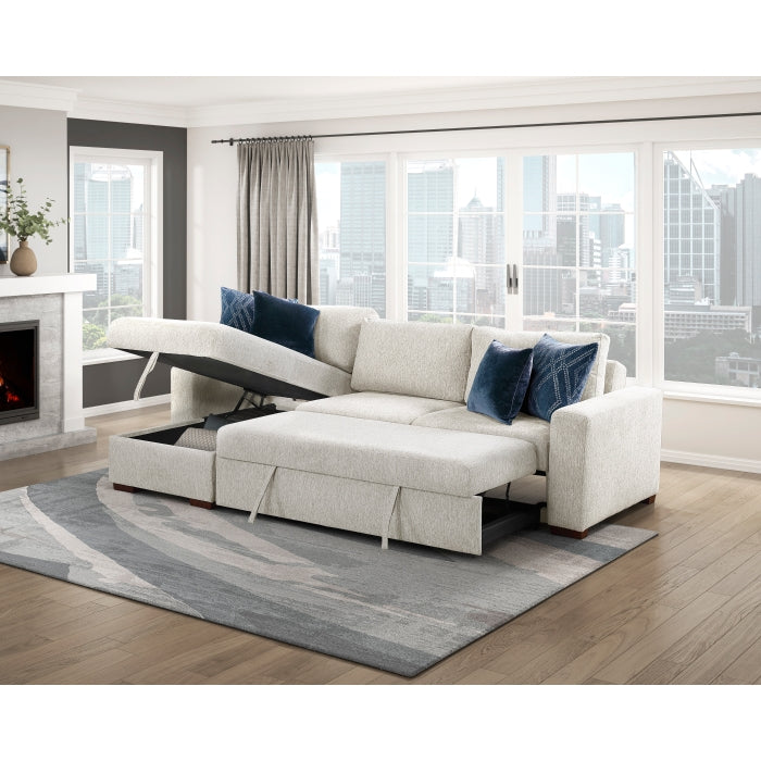 8548BE-2ACL Convertible Armless 2-Seater with Pull-out Bed and Click Motion Back - 8548BE-2ACL