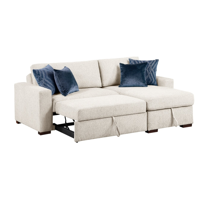 8548BE*3VC15ACLA (3)2-Piece Sectional with Reversible Chaise, Pull-out Bed and Hidden Storage, Click Motion Back - 8548BE*3VC15ACLA