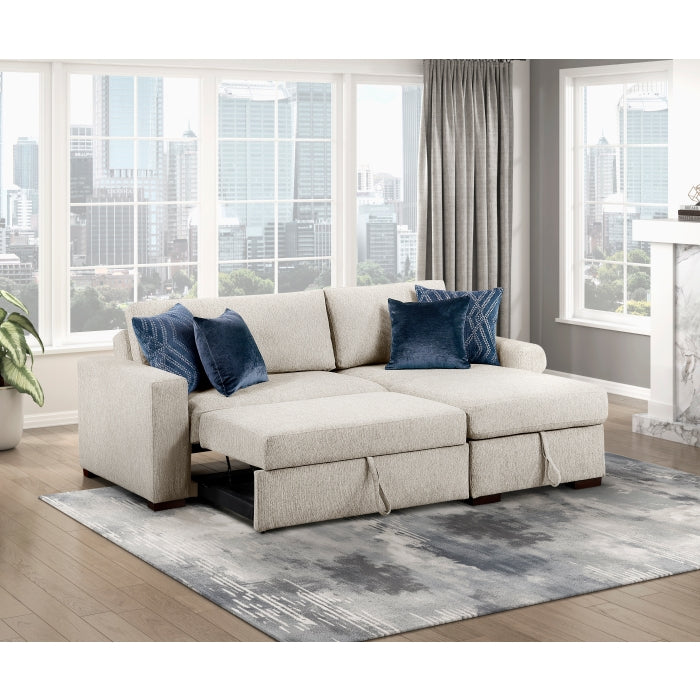8548BE*3VC15ACLA (3)2-Piece Sectional with Reversible Chaise, Pull-out Bed and Hidden Storage, Click Motion Back - 8548BE*3VC15ACLA