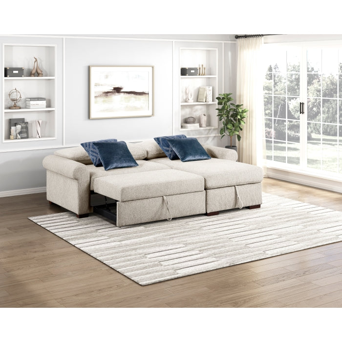 8548BE*3VC15ACLA4 (3)2-Piece Sectional with Reversible Chaise, Pull-out Bed and Hidden Storage, Click Motion Back - 8548BE*3VC15ACLA4
