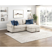 8548BE*3VC15ACLA4 (3)2-Piece Sectional with Reversible Chaise, Pull-out Bed and Hidden Storage, Click Motion Back - 8548BE*3VC15ACLA4