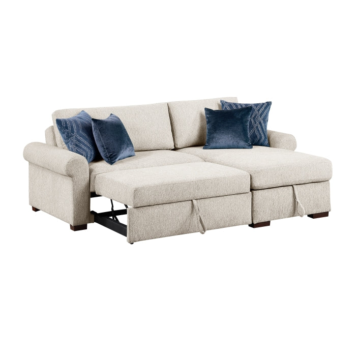 8548BE*3VC15ACLA4 (3)2-Piece Sectional with Reversible Chaise, Pull-out Bed and Hidden Storage, Click Motion Back - 8548BE*3VC15ACLA4