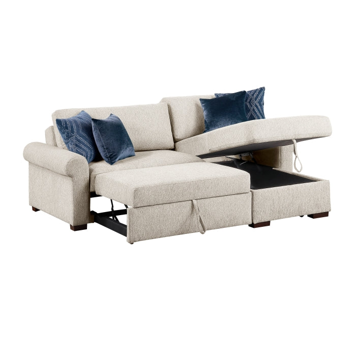 8548BE*3VC15ACLA4 (3)2-Piece Sectional with Reversible Chaise, Pull-out Bed and Hidden Storage, Click Motion Back - 8548BE*3VC15ACLA4