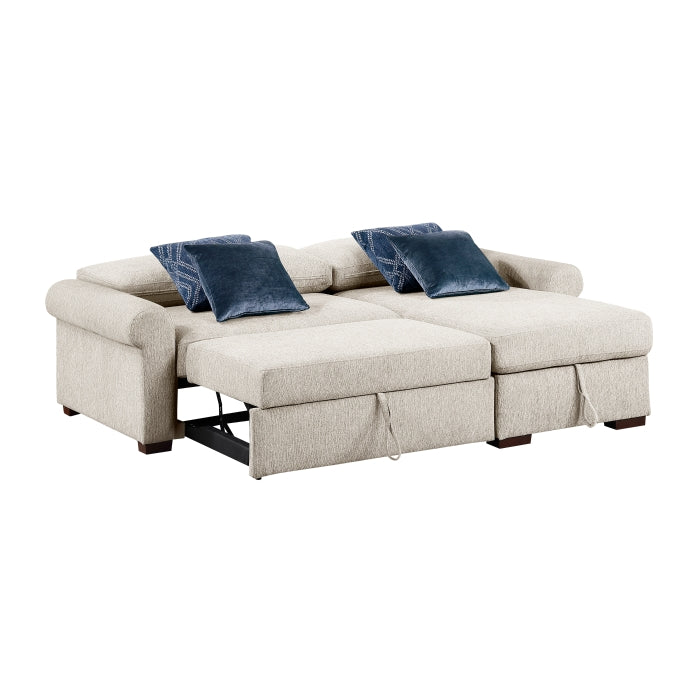 8548BE*3VC15ACLA4 (3)2-Piece Sectional with Reversible Chaise, Pull-out Bed and Hidden Storage, Click Motion Back - 8548BE*3VC15ACLA4