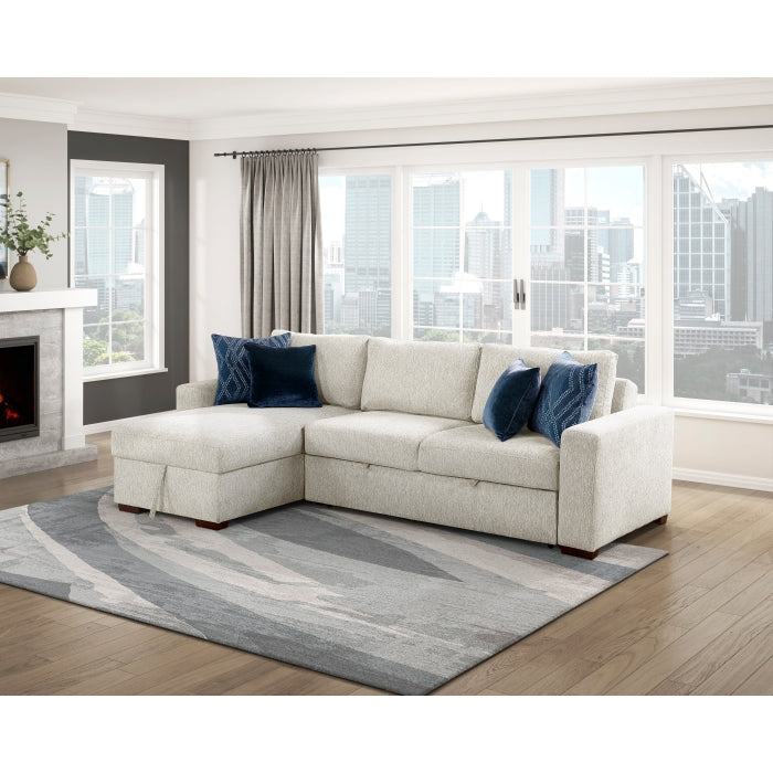 8548BE*3VC2ACLA (3)2-Piece Sectional with Reversible Chaise, Pull-out Bed and Hidden Storage, Click Motion Back - 8548BE*3VC2ACLA